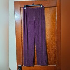 Chico's Travelers Purple Plum Stretchy Pants Trousers Size 1 M Short